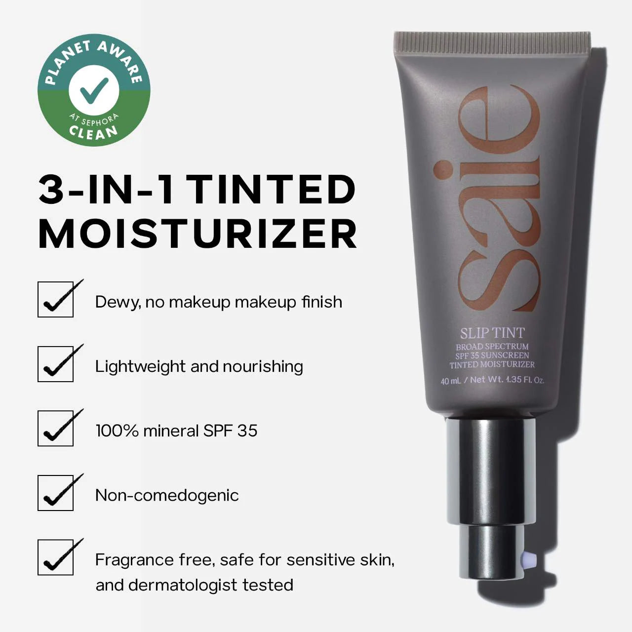 Slip Tint – Lightweight Tinted Moisturizer with Mineral Zinc SPF 35 and Hyaluronic Acid - Venus Cult