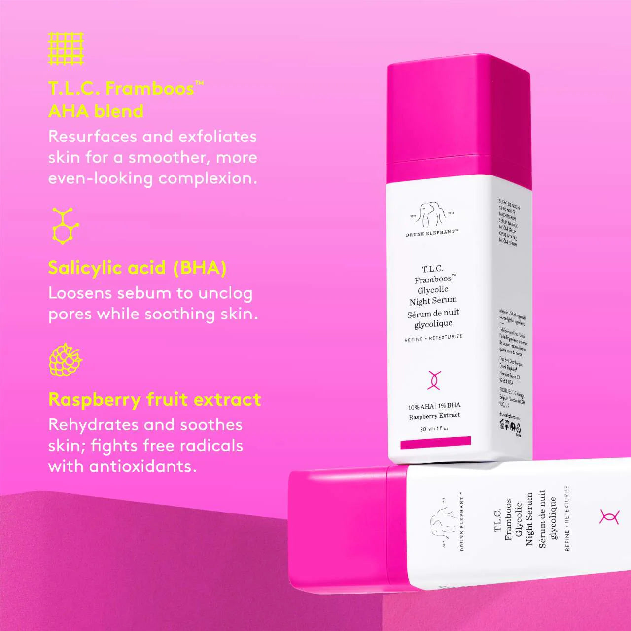 T.L.C. Framboos™ Glycolic Resurfacing Night Serum - Venus Cult